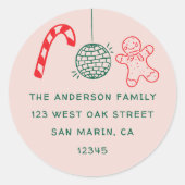 Niedlich Fun Doodles Weihnachtsfeiertag Rücksendea Runder Aufkleber (Vorderseite)