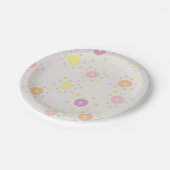 Niedlich Fun Girly Girlie Donuts Muster Pappteller (Schrägansicht)