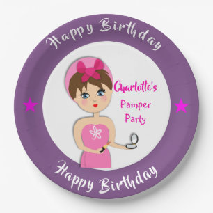 Niedlich Fun Girly Pamper Wellness-Center Party Pe Pappteller