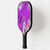 Niedlich Fun Glam Funkelnd Lila und Gold Pickleball Schläger (Links)