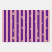 Niedlich Fun Gold Indigo Pink Weihnachtsmuster Geschenkpapier Set (Vorderseite 3)