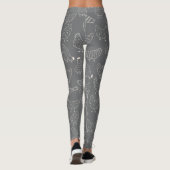 Niedlich Fun Grau Weiße Hühnchen Silhouette Leggin Leggings (Rückseite)