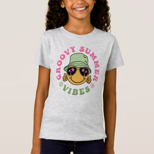 Niedlich Fun Groovy Summer Vibes T-Shirt (Vorderseite)
