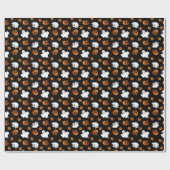 Niedlich Fun Halloween Ghost Pumpkin-Muster Geschenkpapier (Flach)