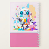 Niedlich & Fun Messy Robot Paint Splashes School Notizblock (Rückseite)