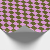 Niedlich Fun Modernes Schachbrett Olive Lilac Geom Geschenkpapier (Ecke)