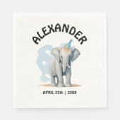 Niedlich Fun Pastel Baby Blue Wild Elephant Wasser Serviette (Vorderseite)