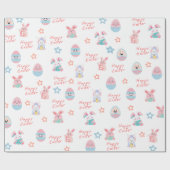 Niedlich & Fun Pastel Bunny & Ostereier Geschenkpapier (Flach)
