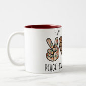Niedlich & Fun Peace Liebe Erntedank Zweifarbige Tasse (Links)
