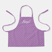 Niedlich Fun Personalisiert Lavender Polka Dot Mus Schürze (Vorderseite)