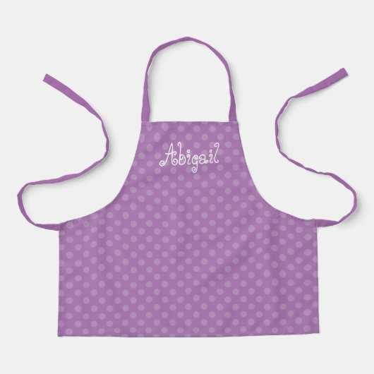 Niedlich Fun Personalisiert Lavender Polka Dot Mus Schürze (Vorderseite)