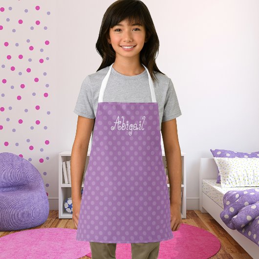 Niedlich Fun Personalisiert Lavender Polka Dot Mus Schürze