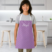Niedlich Fun Personalisiert Lavender Polka Dot Mus Schürze