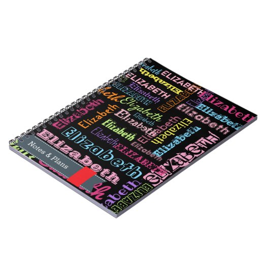 Niedlich Fun Personalisiert Vorname Muster auf sch Notizblock (Linke Seite)