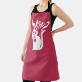 Niedlich Fun Spaß Joke Minimal Roter Cartoon Katze Schürze (InSitu)