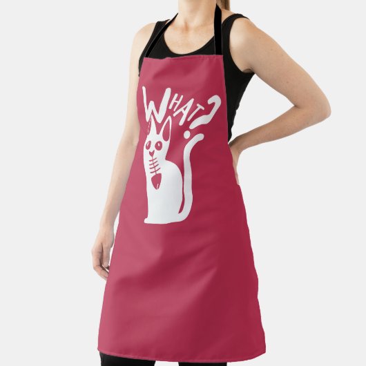 Niedlich Fun Spaß Joke Minimal Roter Cartoon Katze Schürze (InSitu)