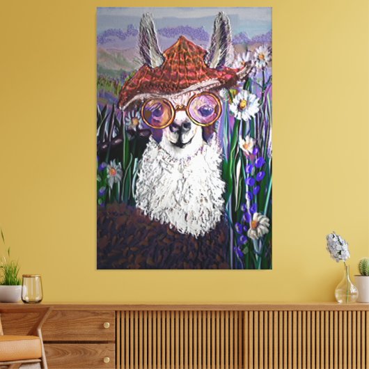 Niedlich Funny Alpaca, Behalt Dein Cooles Leinwanddruck (Insitu (Wohnzimmer))
