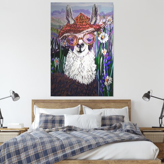 Niedlich Funny Alpaca, Behalt Dein Cooles Leinwanddruck (Insitu (Schlafzimmer))