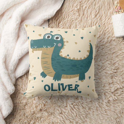 Niedlich Funny Baby Alligator Personalisiert Kissen (Decke)