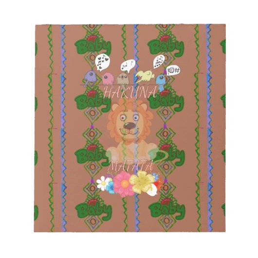 Niedlich Funny Baby Lion King: Hakuna Matata Desig Notizblock (Vorderseite)