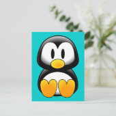 Niedlich Funny Baby Penguin Postkarte (Stehend Vorderseite)