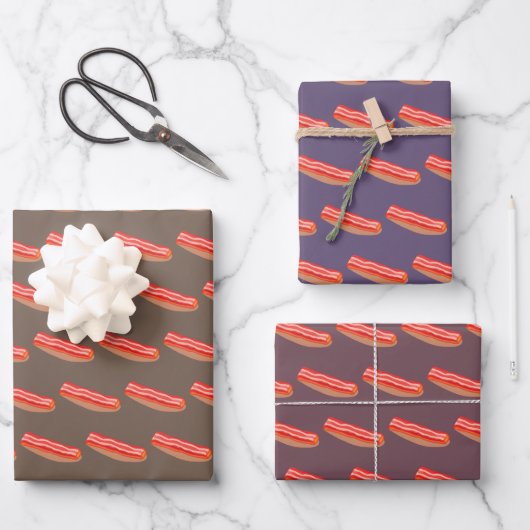 Niedlich Funny Bacon Geschenkpapier Set (Vorderseite)