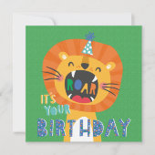 Niedlich Funny Birthday Lion kids Karte (Vorderseite)