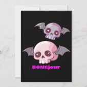 Niedlich Funny Bonjour Pun Halloween Einladung (Rückseite)