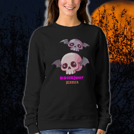 Niedlich Funny Bonjour Pun Halloween Sweatshirt