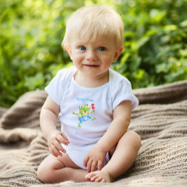 Niedlich Funny Boy Frog Blue Girl Baby Bodysuit Strampler
