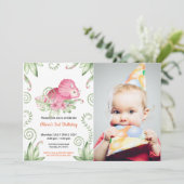 Niedlich Funny | Boys Foto Geburtstagseinladung Einladung (Stehend Vorderseite)