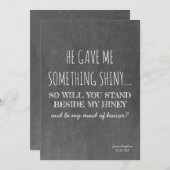 Niedlich Funny Bridesmaid / Vorschlag für eine Tra Einladung (Vorne/Hinten)