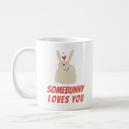 Niedlich Funny Bunnies Rabbit Pun Liebe Kaffeetasse (Links)