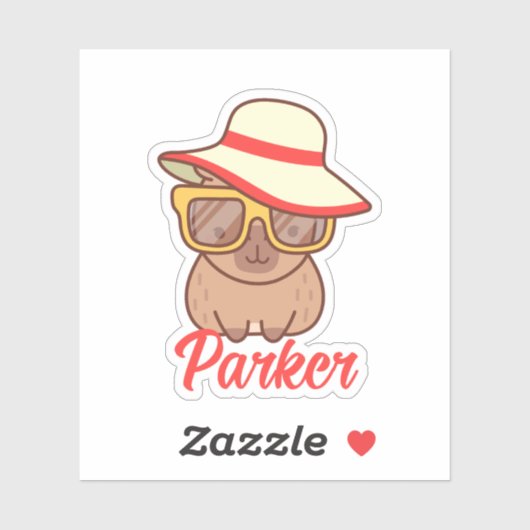 Niedlich Funny Capybara Modernes Monogramm Aufkleber (Blatt)