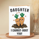 Niedlich Funny Carrot Pun Daughter Geburtstag Dankeskarte<br><div class="desc">Suchen Sie eine einzigartige Möglichkeit,  Ihre Liebe und Ihren Spaß Ihrem Kind auszudrücken? Unsere lustige Karottenwürfelkarte ist die perfekte Wahl für eine Tochter zum Geburtstag! Passen Sie es an,  indem Sie Ihre eigene persönliche Nachricht hinzufügen.</div>