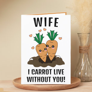 Niedlich Funny Carrot Pun Ehefrau Happy Birthday Dankeskarte