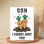 Niedlich Funny Carrot Pun Son Happy Geburtstag Dankeskarte<br><div class="desc">Suchen Sie eine einzigartige Möglichkeit,  Ihre Liebe und Ihren Spaß Ihrem Kind auszudrücken? Unsere lustige Karottenwürfelkarte ist die perfekte Wahl für Ihren Sohn zum Geburtstag! Passen Sie es an,  indem Sie Ihre eigene persönliche Nachricht hinzufügen.</div>
