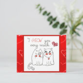 Niedlich Funny Cartoon Cat Liebe Postkarte (Stehend Vorderseite)