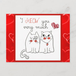 Niedlich Funny Cartoon Cat Liebe Postkarte