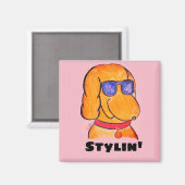 Niedlich Funny Cartoon Dog Magnet (Vorderseite/Rückseite)