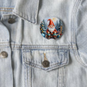 Niedlich Funny Cartoon Frohe Weihnachtsgnome Button (Beispiel)