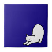 Niedlich & Funny Cat Doodle auf Blue Fliese (Vorderseite)