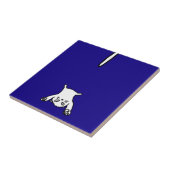 Niedlich & Funny Cat Doodle auf Blue Fliese (Seite)