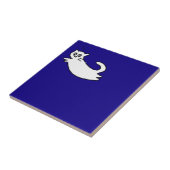 Niedlich & Funny Cat Doodle auf Blue Fliese (Seite)