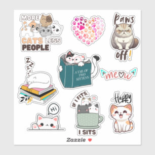 Niedlich & Funny Cat kawaii vinen Sticker Pack