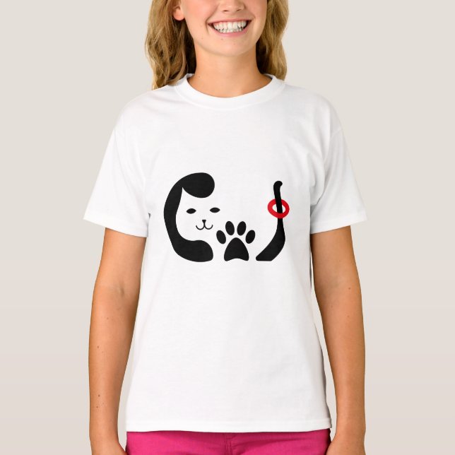 Niedlich Funny Cat Meow T-Shirt (Vorderseite)