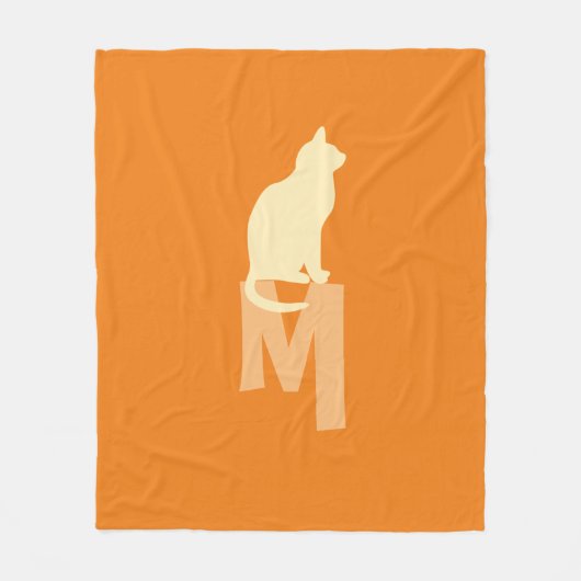 Niedlich Funny Cat Monogram Blanket Fleecedecke (Vorderseite)