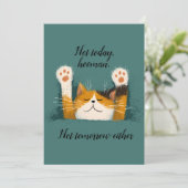 Niedlich Funny Cat Nickerchen Feiertagskarte (Stehend Vorderseite)