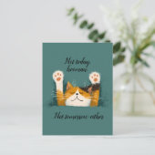 Niedlich Funny Cat Nickerchen Feiertagspostkarte (Stehend Vorderseite)