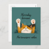 Niedlich Funny Cat Nickerchen Feiertagspostkarte (Vorne/Hinten)